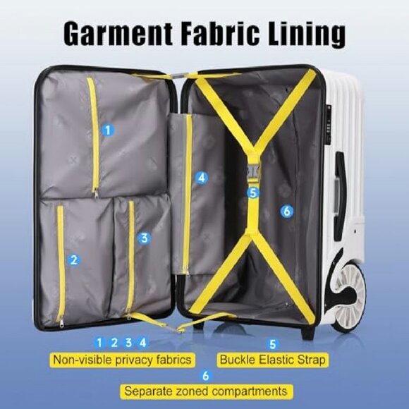 21-Inch Hard Shell Carry-On Luggage with TSA Lock & Large Wheels - Picture 6 of 7